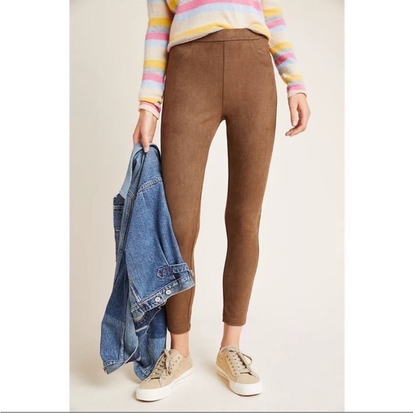 Sanctuary X Anthropologie Mona Chocolate Sueded Legging Size L - Picture 2 of 12
